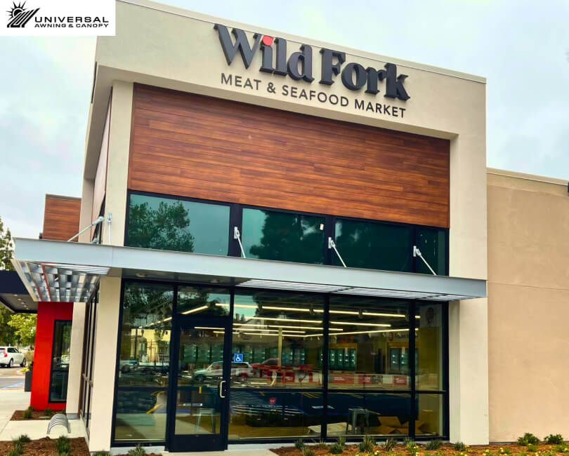 Metal awning at Wild Fork