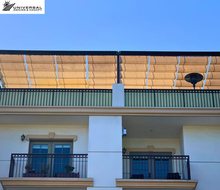 Slide-on-wire canopy at a hotel property