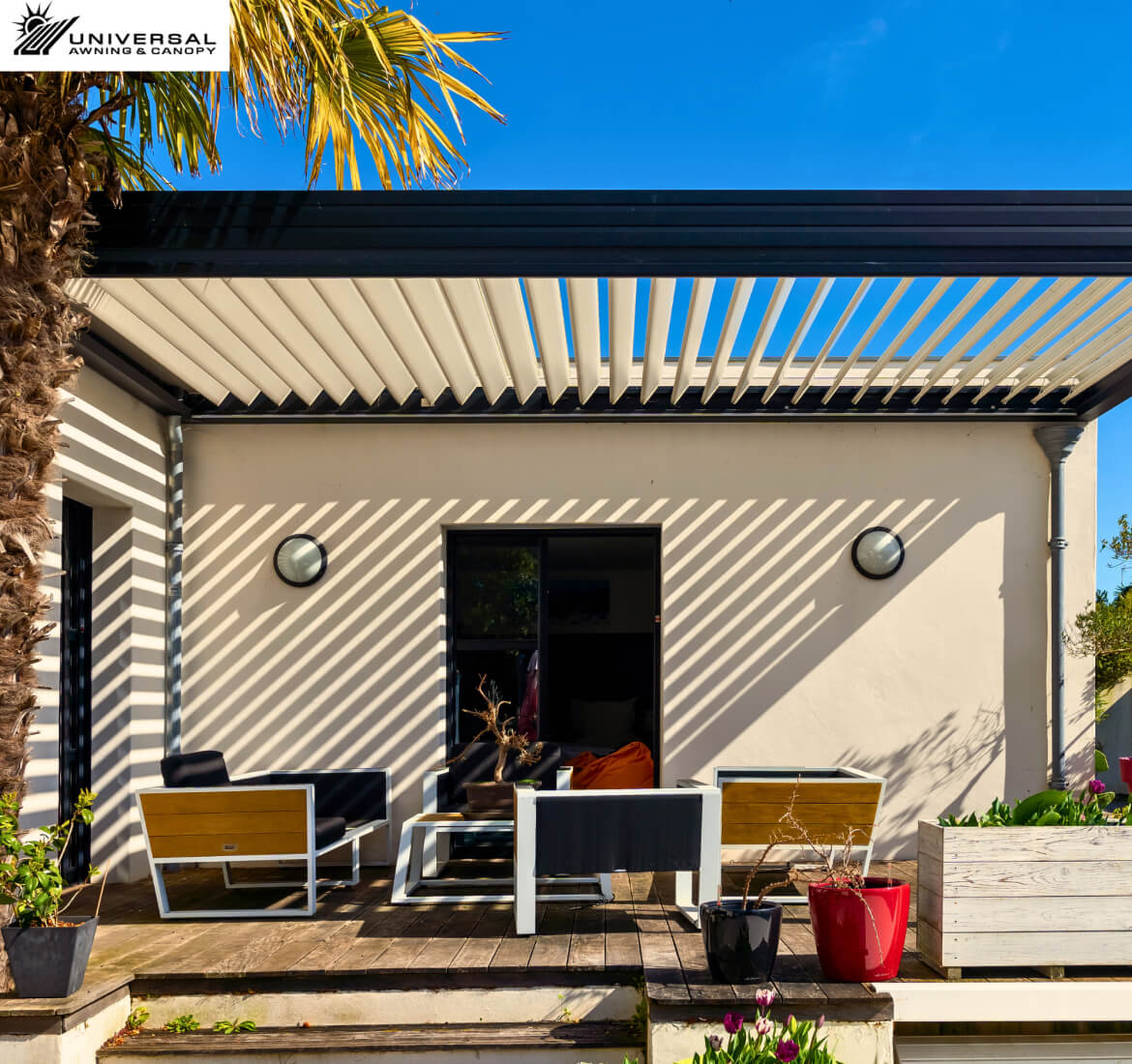 Metal awning at a residential property