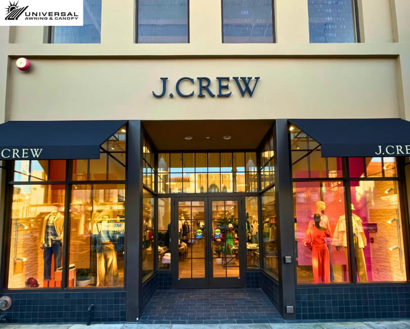 Fixed fabric awning at J.Crew
