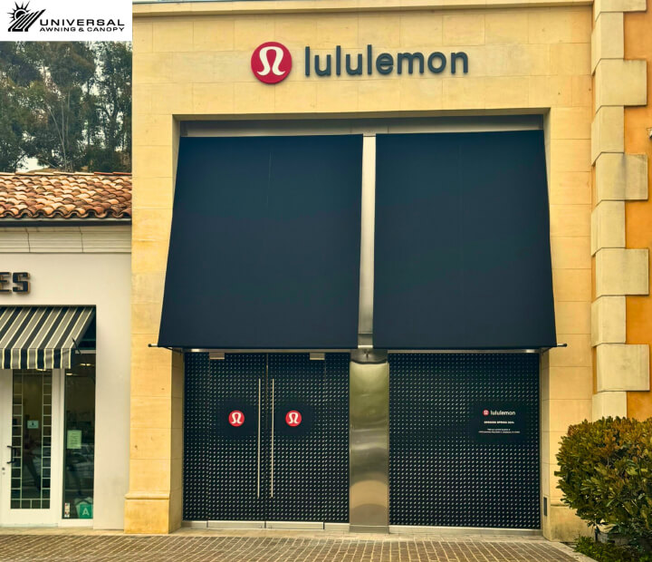 Fixed fabric awning at Lululemon