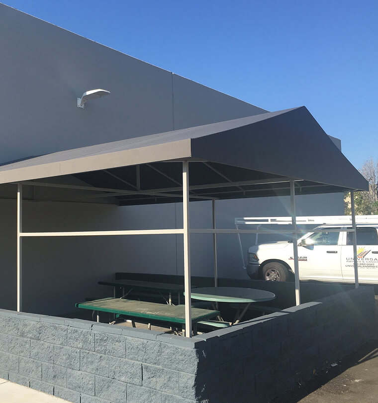 Tensioned Polyfab shade sail at a public park, Santa Barbara County