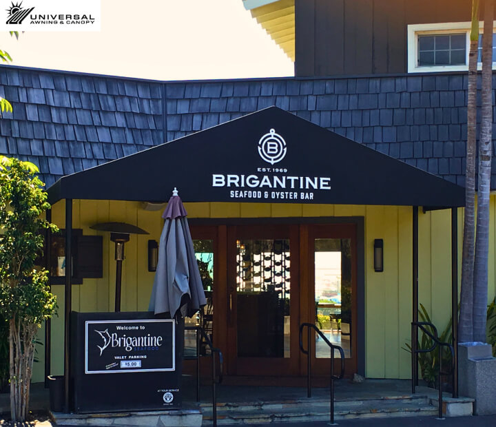 Fixed fabric awning at Brigantine