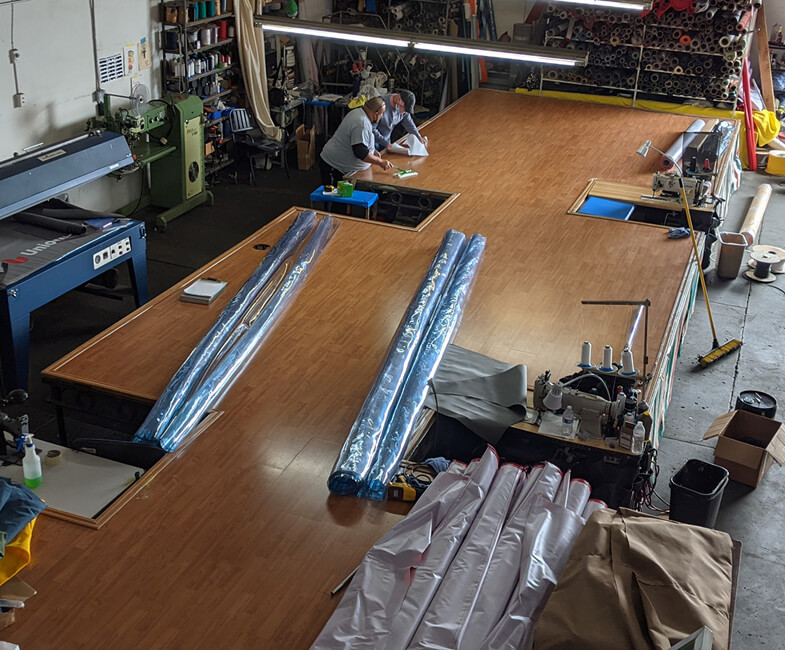 Steel retail canopy on a commercial project