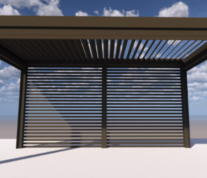 Cabana rendering with closed side louvers, Los Angeles