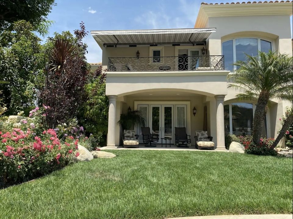 Retractable patio awning installed on a Southern California home